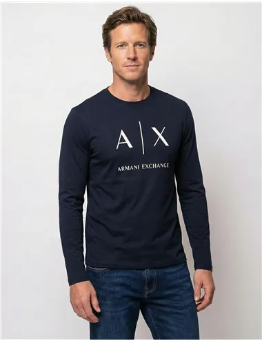 T-shirt uomo con logo blu navy
