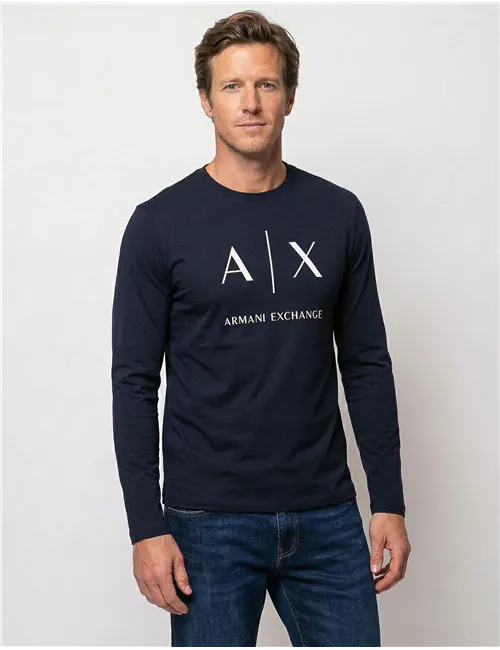 T-shirt uomo con logo blu navy