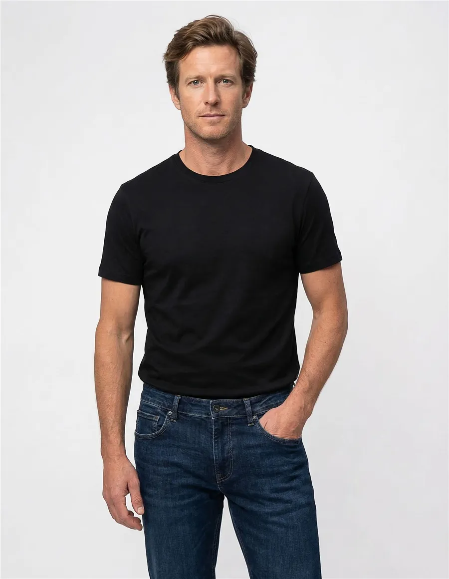 T-shirt uomo in cotone Pima nero