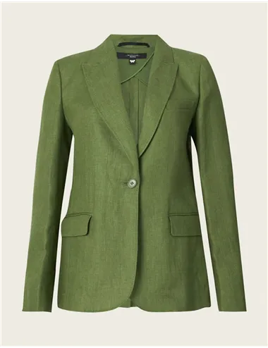 Blazer monopetto lino donna Nalut verde oliva