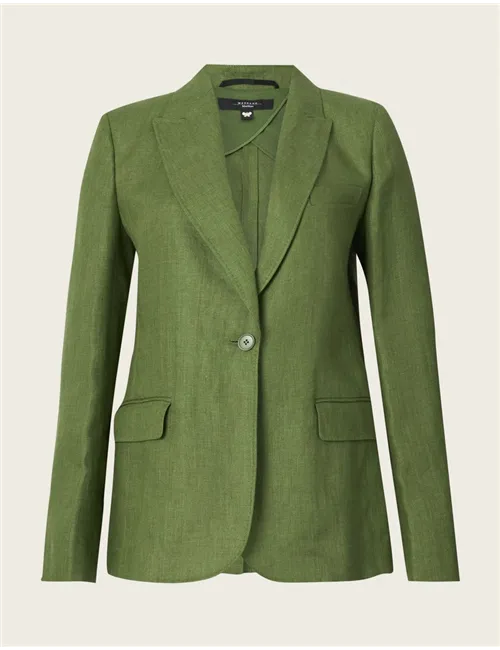 Blazer monopetto lino donna Nalut verde oliva
