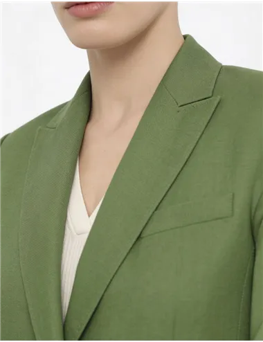 Blazer monopetto lino donna Nalut verde oliva