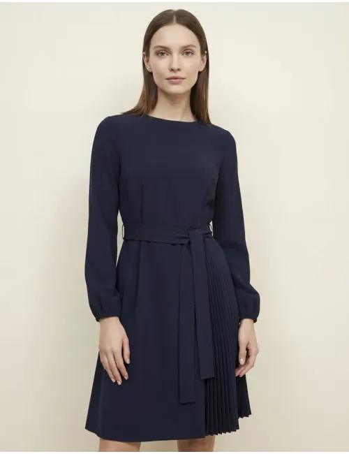 Abito plissé laterale donna Riviera blu navy