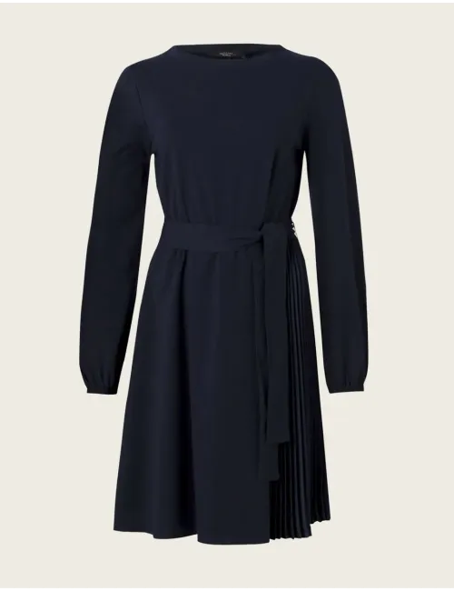 Abito plissé laterale donna Riviera blu navy