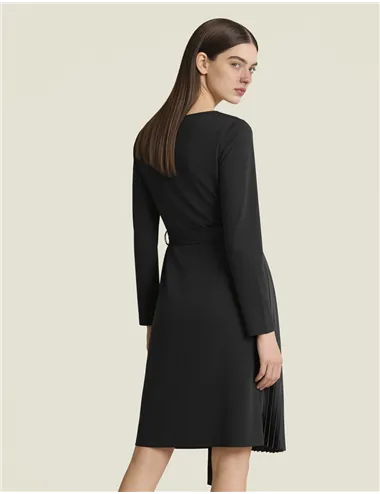 Abito plissé asimmetrico donna Scatola nero