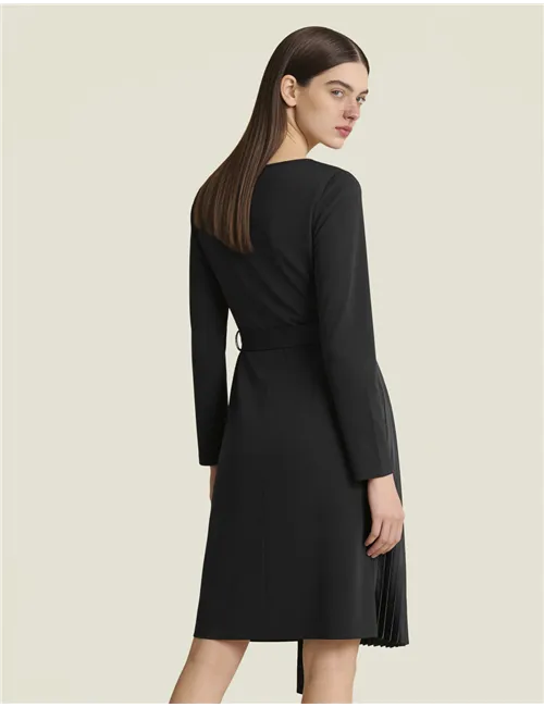 Abito plissé asimmetrico donna Scatola nero