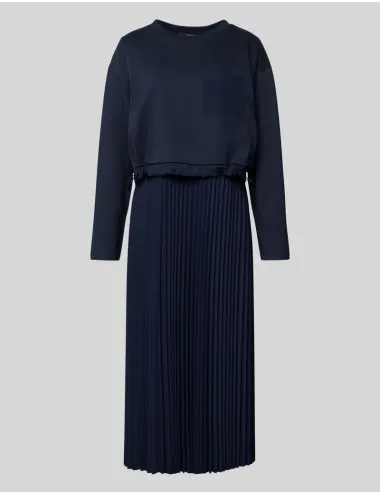 Abito felpa plissé donna Riviera blu navy