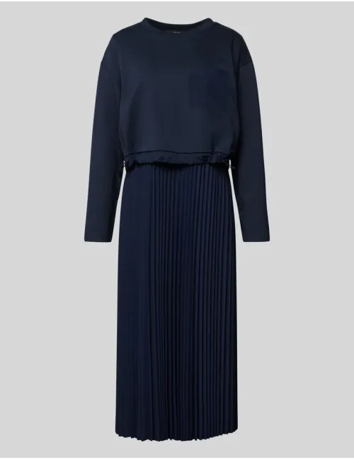 Abito felpa plissé donna Riviera blu navy