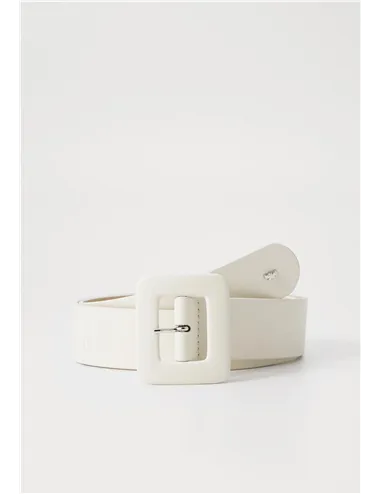 Cintura pelle ampia donna Brio bianco