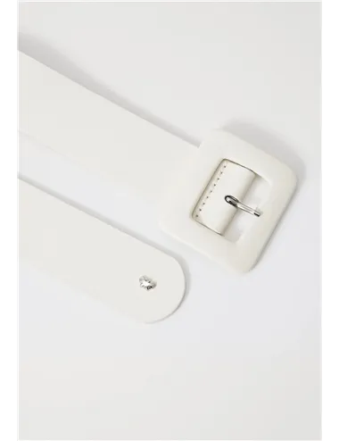 Cintura pelle ampia donna Brio bianco