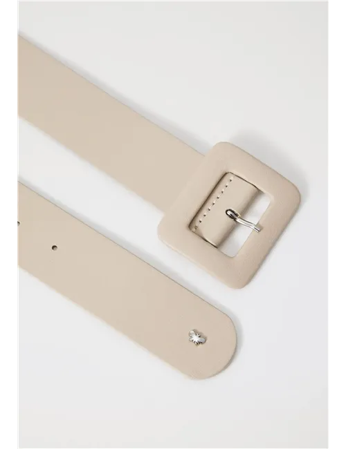 Cintura pelle ampia donna Brio beige