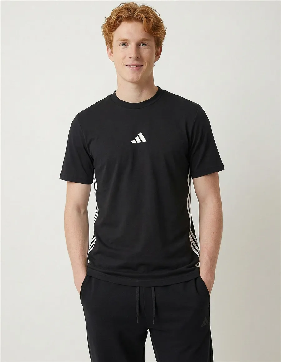 T-shirt uomo Essentials 3-Stripes nero