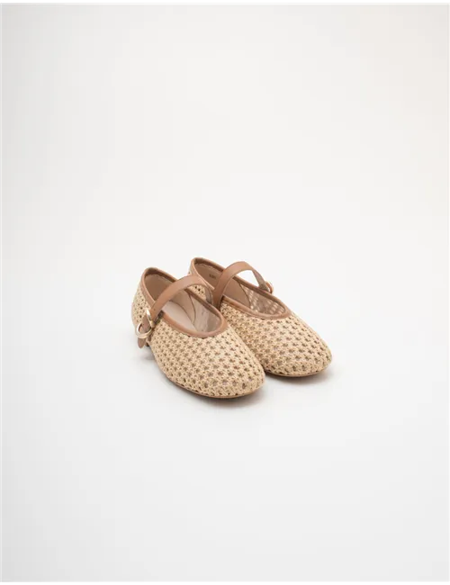 Ballerine donna raffia beige