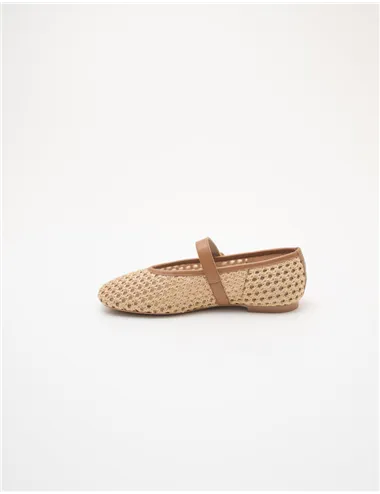 Ballerine donna raffia beige