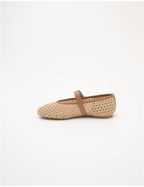 Ballerine donna raffia beige
