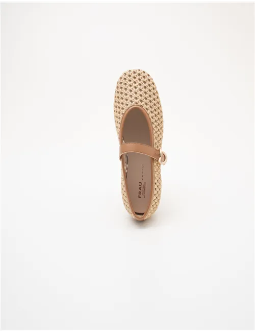 Ballerine donna raffia beige
