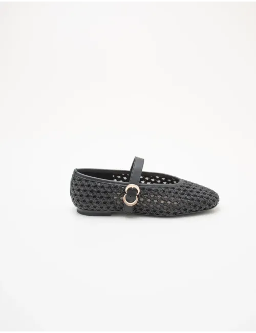 Ballerine donna raffia nero