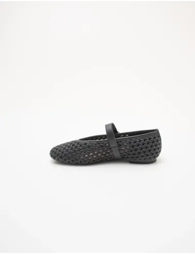 Ballerine donna raffia nero