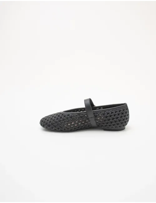 Ballerine donna raffia nero