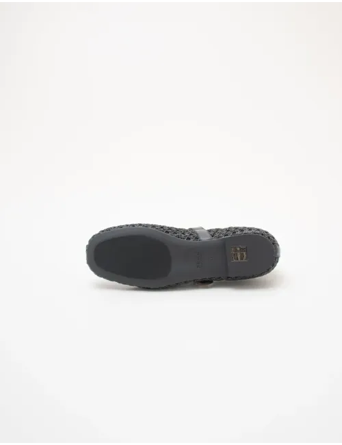 Ballerine donna raffia nero