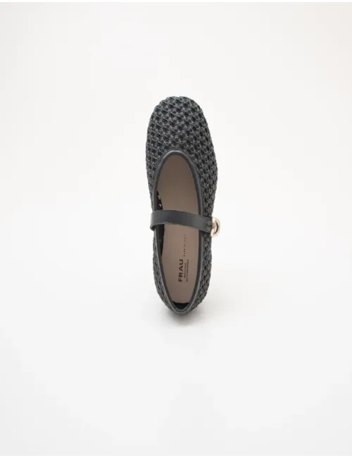 Ballerine donna raffia nero
