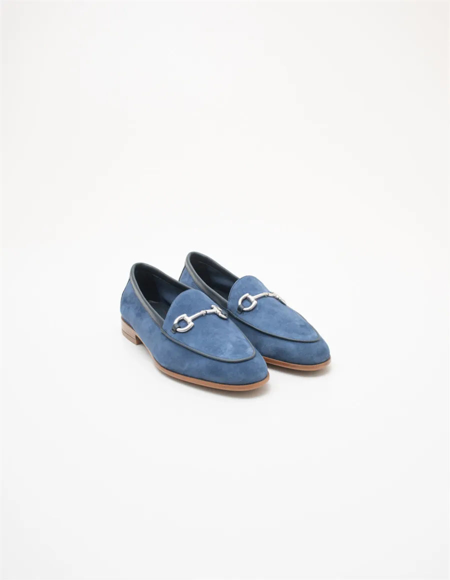 Mocassini donna suede blu
