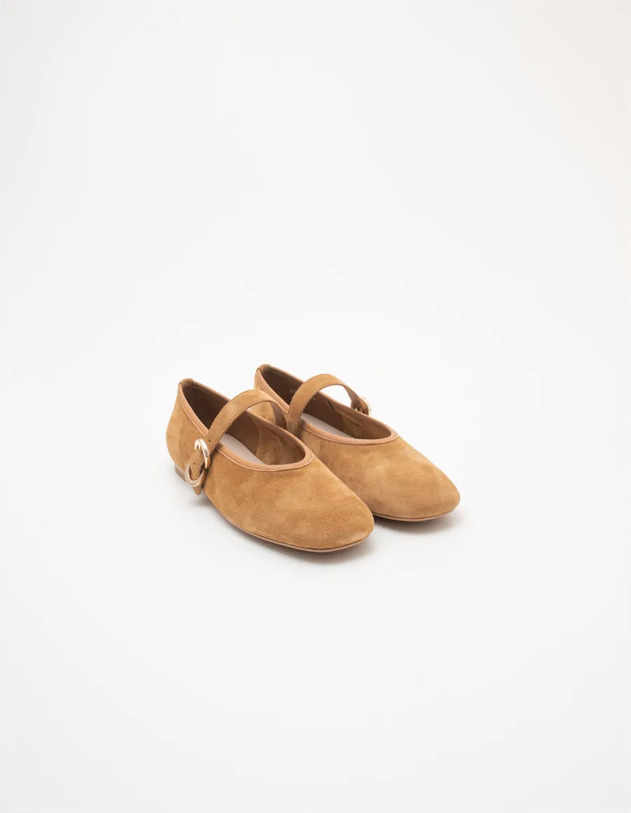 Ballerine donna suede caramello