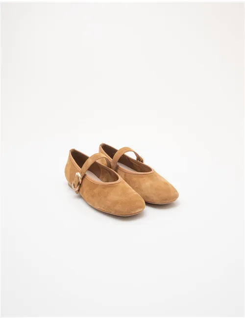 Ballerine donna suede caramello