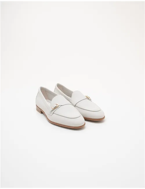 Mocassini donna pelle bianco