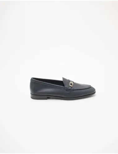 Mocassini donna pelle blu