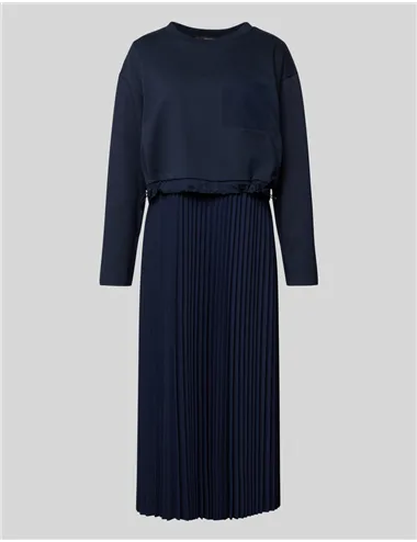 Abito felpa plissé donna Riviera blu navy