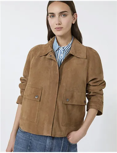 Giacca in suede donna Abito nocciola
