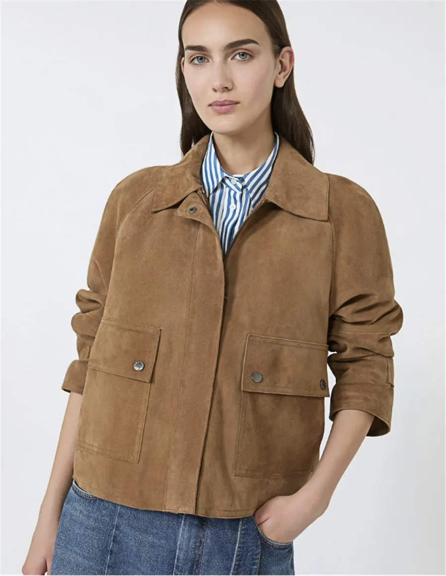 Giacca in suede donna Abito nocciola