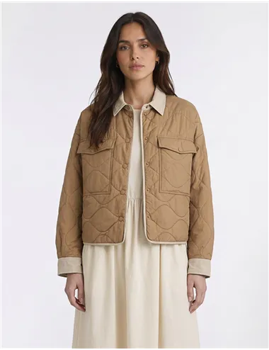 Giacca imbottita reversibile donna Sughero beige