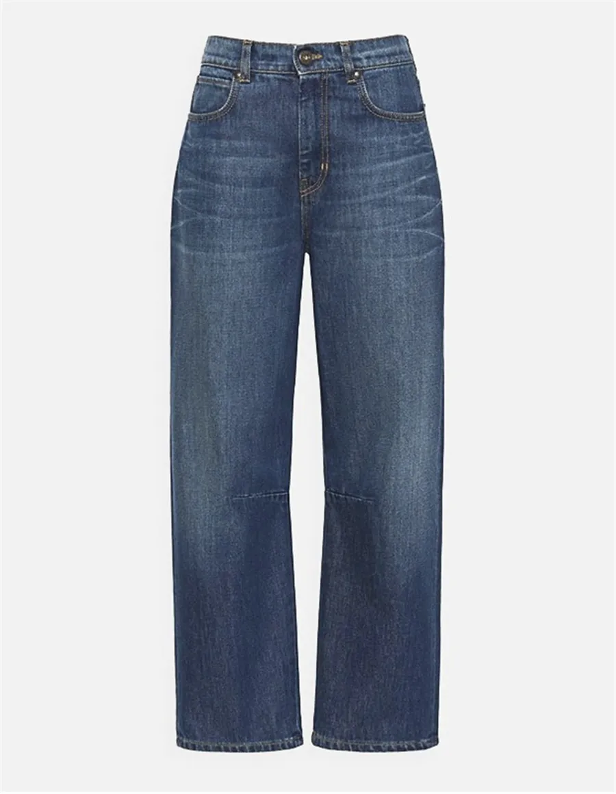 Jeans barrel leg donna Caduca denim blu