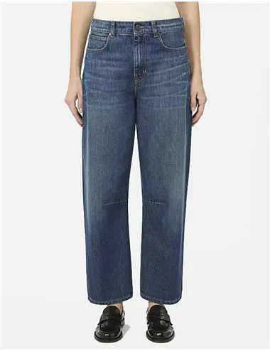 Jeans barrel leg donna Caduca denim blu