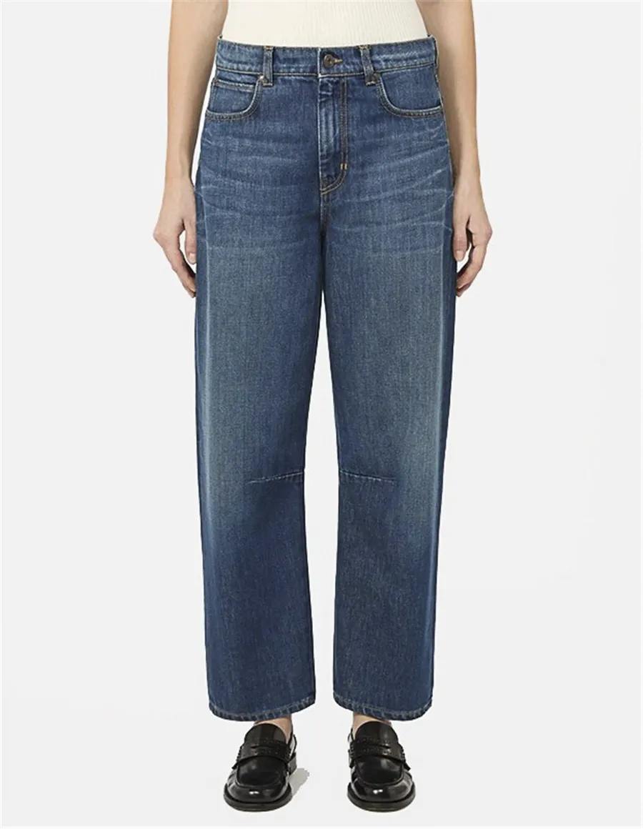 Jeans barrel leg donna Caduca denim blu