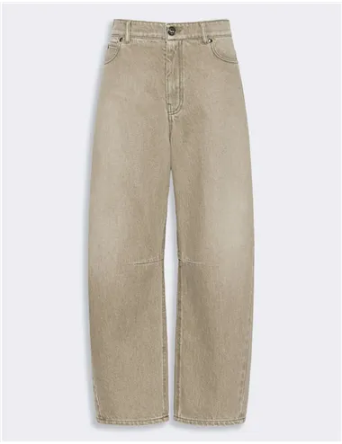 Jeans barrel leg donna Arcadia beige