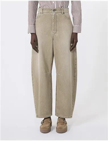 Jeans barrel leg donna Arcadia beige