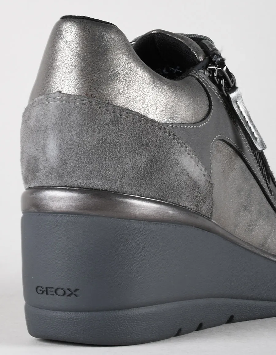 Mocassini Donna Mocassini Con Zeppa Geox D Ilde B In Pelle Per