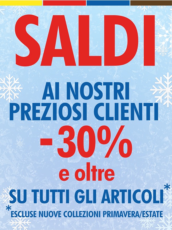 I NOSTRI SALDI DAL 2 GENNAIO