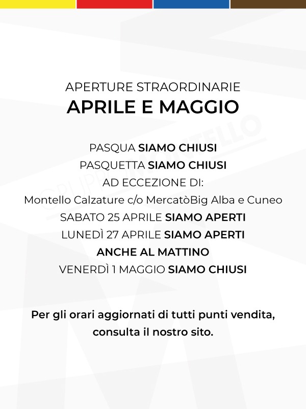 Aperture straordinarie di aprile e maggio ⏱️